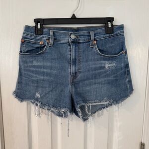 Levi’s 501 Distressed Cutoff Denim Shorts High Rise Frayed Hem Women’s W31